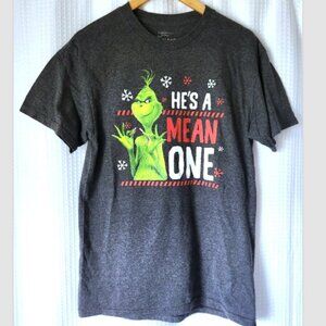 The Grinch T-Shirt Christmas De Seuss Size Med. Unisex He's A Mean One Grey